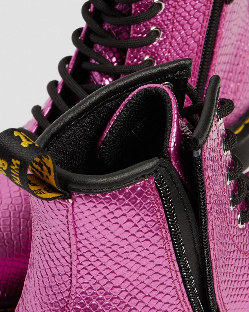 Dr Martens Junior 1460 Reptile Emboss Veterlaarzen Kinderen Roze | NL 135ILH